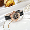 Ladies Multicolor Square Alloy Quartz Watch With Imitation Leather Strap And Stainless Steel Clasp