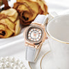 Ladies Multicolor Square Alloy Quartz Watch With Imitation Leather Strap And Stainless Steel Clasp