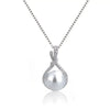 Ladies Necklace Copper Imitation Pearl Round Hollow Geometric Mixed Gem Microinlay Design
