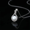 Ladies Necklace Copper Imitation Pearl Round Hollow Geometric Mixed Gem Microinlay Design