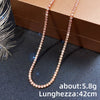 Ladies Necklace Copper Mixed Gem Inlay Geometric Rhinestone Chain