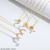 Ladies Necklace Jewelry Copper Mixed Gemstone Inlay Crescent Moon Pendant O Chain Geometric Minimalist Natural Zirconia