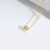 Ladies Necklace Jewelry Copper Mixed Gemstone Inlay Crescent Moon Pendant O Chain Geometric Minimalist Natural Zirconia
