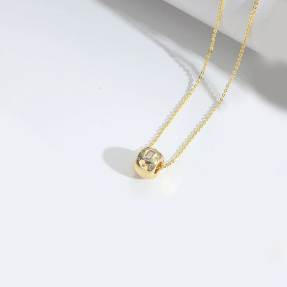 Ladies Necklace Jewelry Copper Mixed Gemstone Inlay Crescent Moon Pendant O Chain Geometric Minimalist Natural Zirconia