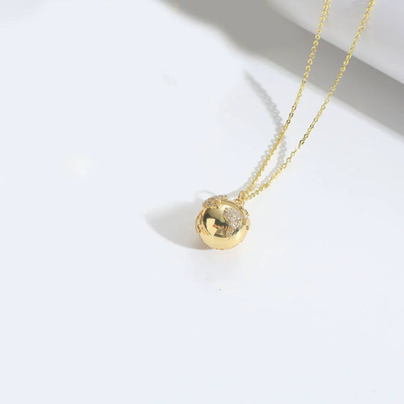 Ladies Necklace Jewelry Copper Mixed Gemstone Inlay Crescent Moon Pendant O Chain Geometric Minimalist Natural Zirconia