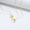 Ladies Necklace Jewelry Copper Mixed Gemstone Inlay Crescent Moon Pendant O Chain Geometric Minimalist Natural Zirconia