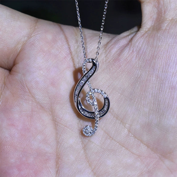 Ladies Pendant Necklace Copper Mixed Gem Inlay Zircon Geometric Ochain