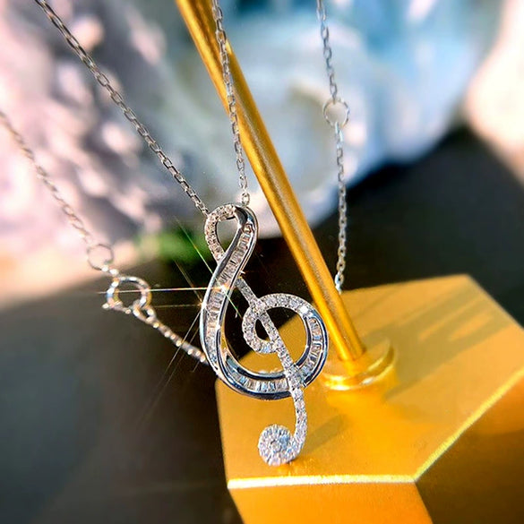 Ladies Pendant Necklace Copper Mixed Gem Inlay Zircon Geometric Ochain
