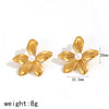 Ladies Personality Stainless Steel Flower Earrings With Electroplating