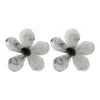 Ladies Plastic Resin Flower Painted Earrings