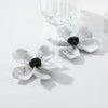 Ladies Plastic Resin Flower Painted Earrings