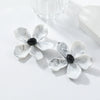 Ladies Plastic Resin Flower Painted Earrings