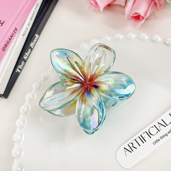 Ladies Plastic Resin Handmade Egg Flower Hairpin Hair Accessories Shark Clip