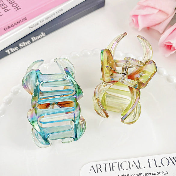 Ladies Plastic Resin Handmade Egg Flower Hairpin Hair Accessories Shark Clip