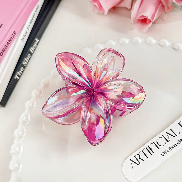 Ladies Plastic Resin Handmade Egg Flower Hairpin Hair Accessories Shark Clip