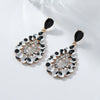 Ladies Plastic Resin Handmade Geometric Teardrop Pendant Exaggerated Leopard Temperament Earrings