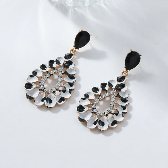 Ladies Plastic Resin Handmade Geometric Teardrop Pendant Exaggerated Leopard Temperament Earrings