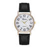 Ladies Plastic Shell Imitation Leather Strap Stainless Steel Buckle Round Dial Watch