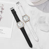 Ladies Plastic Shell Imitation Leather Strap Stainless Steel Buckle Round Dial Watch