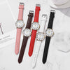 Ladies Plastic Shell Imitation Leather Strap Stainless Steel Buckle Round Dial Watch