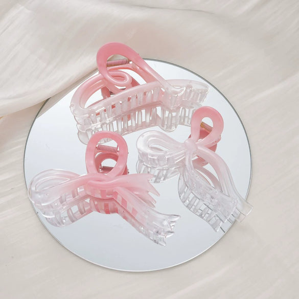 Ladies Princess Style Handmade Plastic Resin Bow Grab Clip Headwear