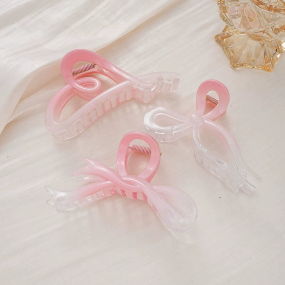 Ladies Princess Style Handmade Plastic Resin Bow Grab Clip Headwear