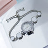 Ladies Quartz Bracelet Watch Alloy Strap And Case Diamond Pattern Fashion Style