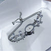 Ladies Quartz Bracelet Watch Stainless Steel Alloy Luxury Diamondstudded Oval Dial Leisure Style