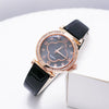 Ladies Quartz Leather And Alloy Watch With Fourleaf Clover Design Pu Strap Stainless Steel Buckle Round Dial