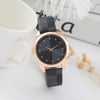 Ladies Quartz Watch Alloy Case Imitation Leather Strap Round Dial Leisure Style