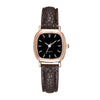 Ladies Quartz Watch Alloy Case Imitation Leather Strap Square Dial Retro Simple Leisure Style
