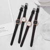 Ladies Quartz Watch Alloy Case Imitation Leather Strap Square Dial Retro Simple Leisure Style