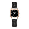 Ladies Quartz Watch Alloy Case Imitation Leather Strap Square Dial Retro Simple Leisure Style