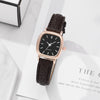 Ladies Quartz Watch Alloy Case Imitation Leather Strap Square Dial Retro Simple Leisure Style