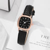 Ladies Quartz Watch Alloy Case Imitation Leather Strap Square Dial Retro Simple Leisure Style