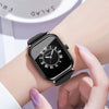 Ladies Quartz Watch Alloy Case Silicone Strap Rectangle Dial Business Casual Waterproof