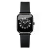 Ladies Quartz Watch Alloy Case Silicone Strap Rectangle Dial Business Casual Waterproof
