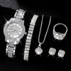 Ladies Quartz Watch Alloy Casual Round Roman Pattern