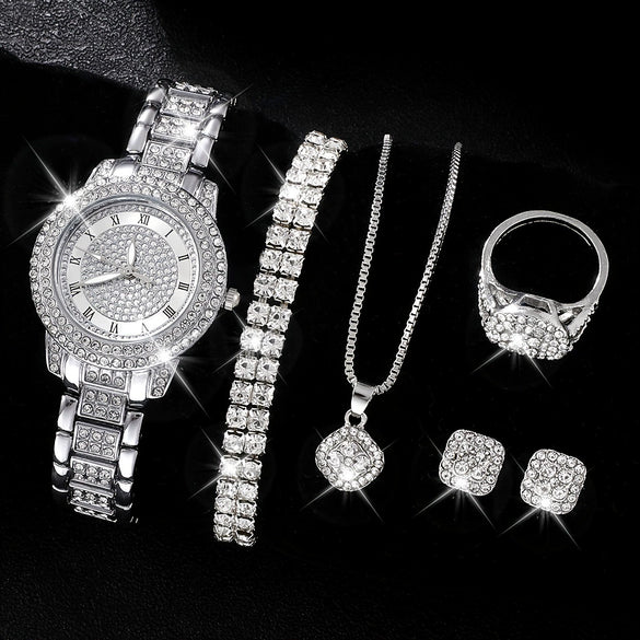 Ladies Quartz Watch Alloy Casual Round Roman Pattern
