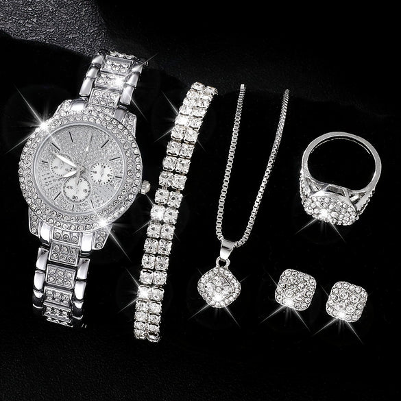 Ladies Quartz Watch Alloy Casual Round Roman Pattern