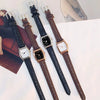 Ladies Quartz Watch Alloy Imitation Leather Square Dial Leisure Style