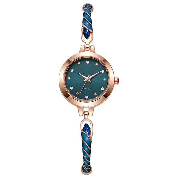 Ladies Quartz Watch Alloy Material Round Dial Leisure Style