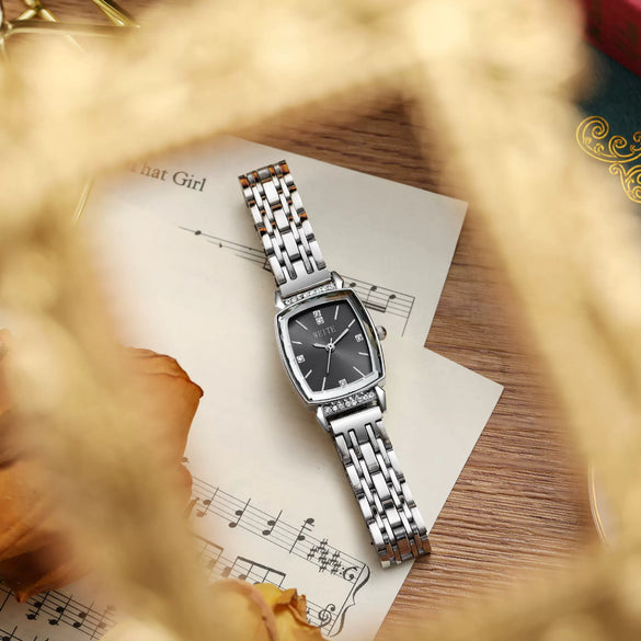 Ladies Quartz Watch Alloy Stainless Steel Square Design Fashion