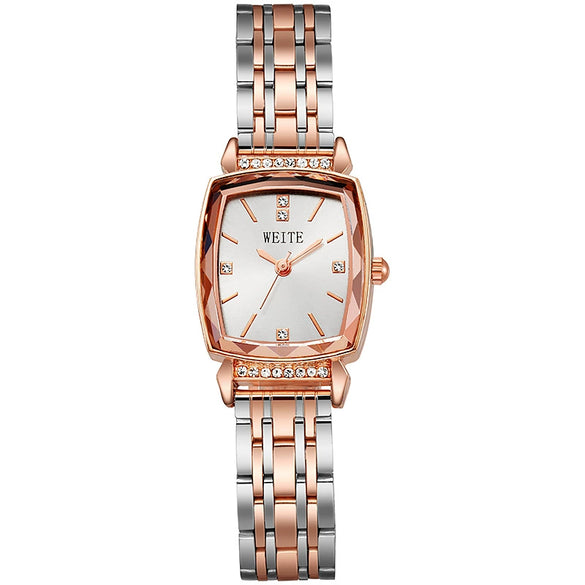 Ladies Quartz Watch Alloy Stainless Steel Square Design Fashion