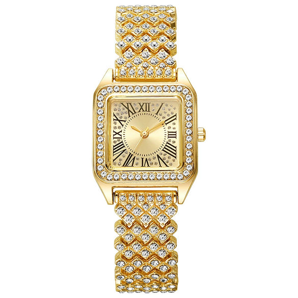 Ladies Quartz Watch Square Alloy Steel Strip Fashion