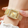 Ladies Quartz Watch Square Alloy Steel Strip Fashion