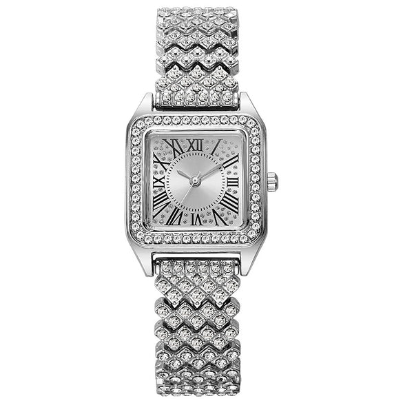 Ladies Quartz Watch Square Alloy Steel Strip Fashion