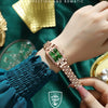 Ladies Quartz Watch Ultrathin Alloy Case Stainless Steel Strap Rectangle Dial Mineral Strengthened Glass Mirror Onion Crown