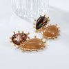 Ladies Resin Drop Shape Personality Geometric Electroplated Earrings