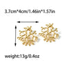 Ladies Retro Fashion Stainless Steel Coral Earrings With Electroplating Jewelry